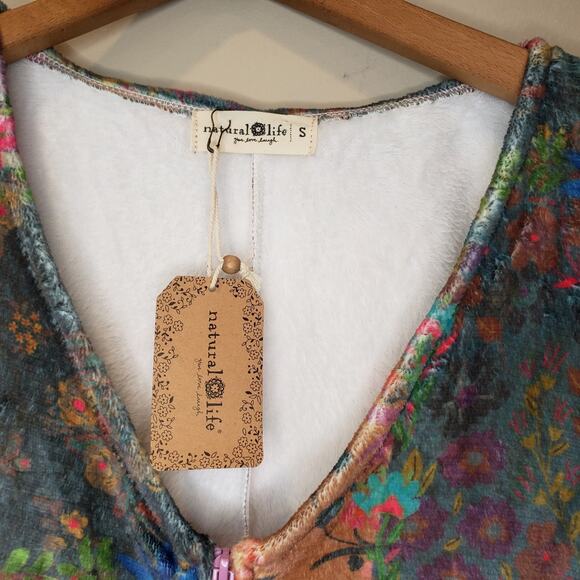 NWT Natural Life Womens Multicolor Floral Fleece Pajama Jumper Size Small Soft - Picture 5 of 8
